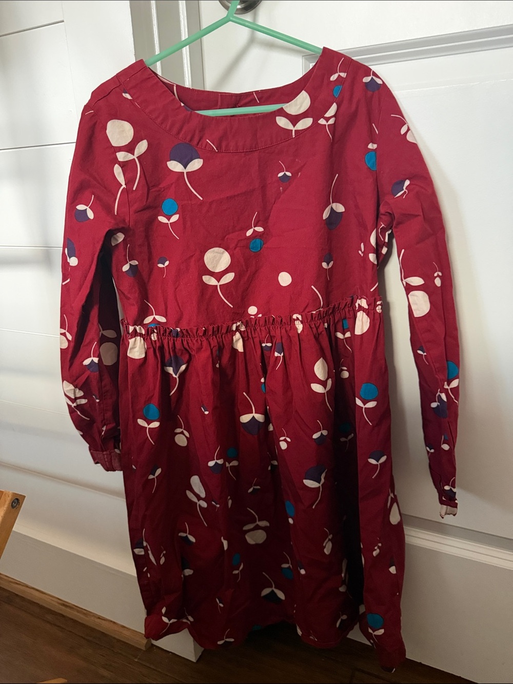 Hanna Andersson Red Floral Long-Sleeve Girl's Dress